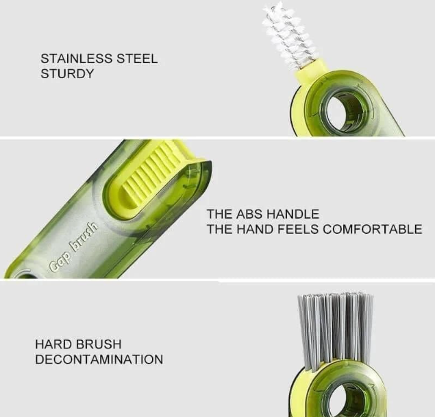Blarvo™ MultiClean 3-in-1 Bottle & Cup Brush Set