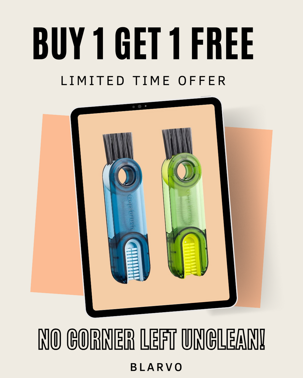 Blarvo™ MultiClean 3-in-1 Bottle & Cup Brush Set